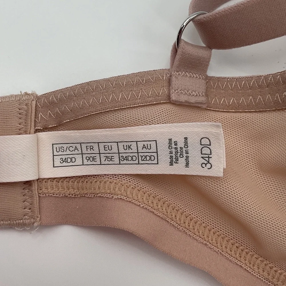 On Gossamer Champagne Half Cup Demi Gossamer Mesh Bra 34DD‎ G3362 New